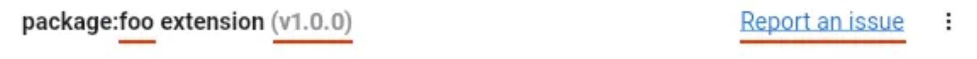 DevTools extension screen title bar